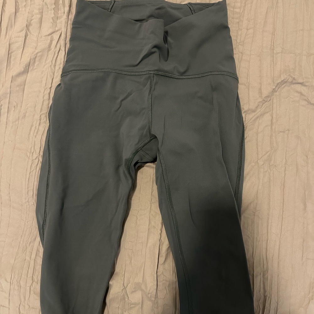 gray lululemon leggings 25” mesh back panel - Picture 1 of 4